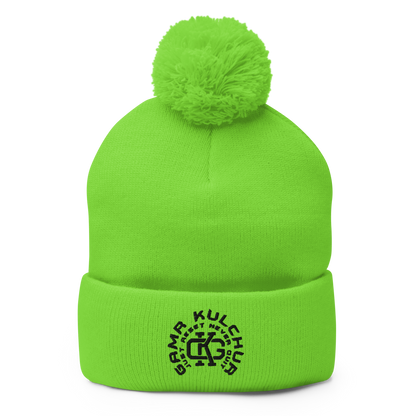 Pom-Pom Beanie | Black logo